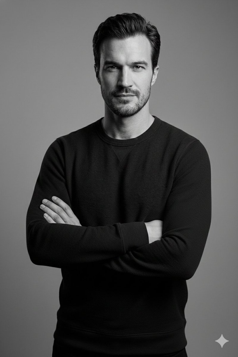 High-Contrast Monochrome Studio Portrait — example 3
