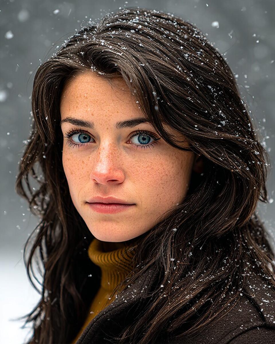 Cinematic Winter Portrait with Hyper-Detail — example 1