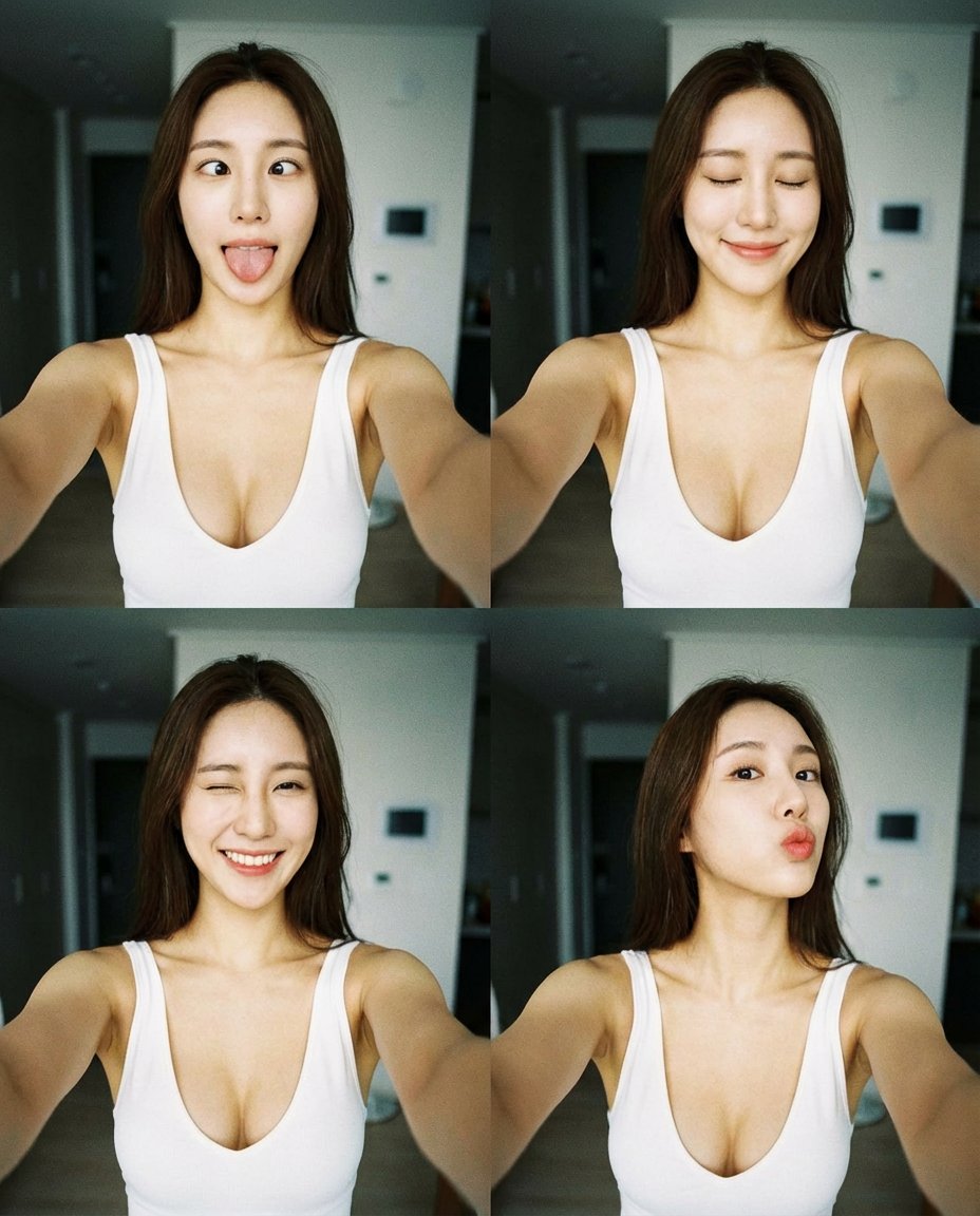 2x2 Selfie Collage with Playful Poses — example 1