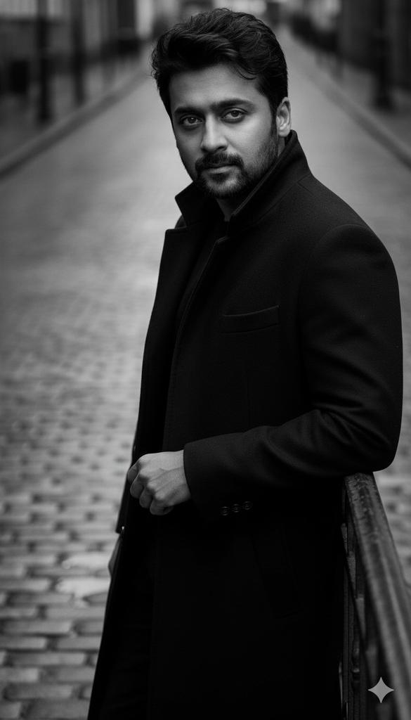 Black and White Noir Fashion Editorial Portrait — example 2