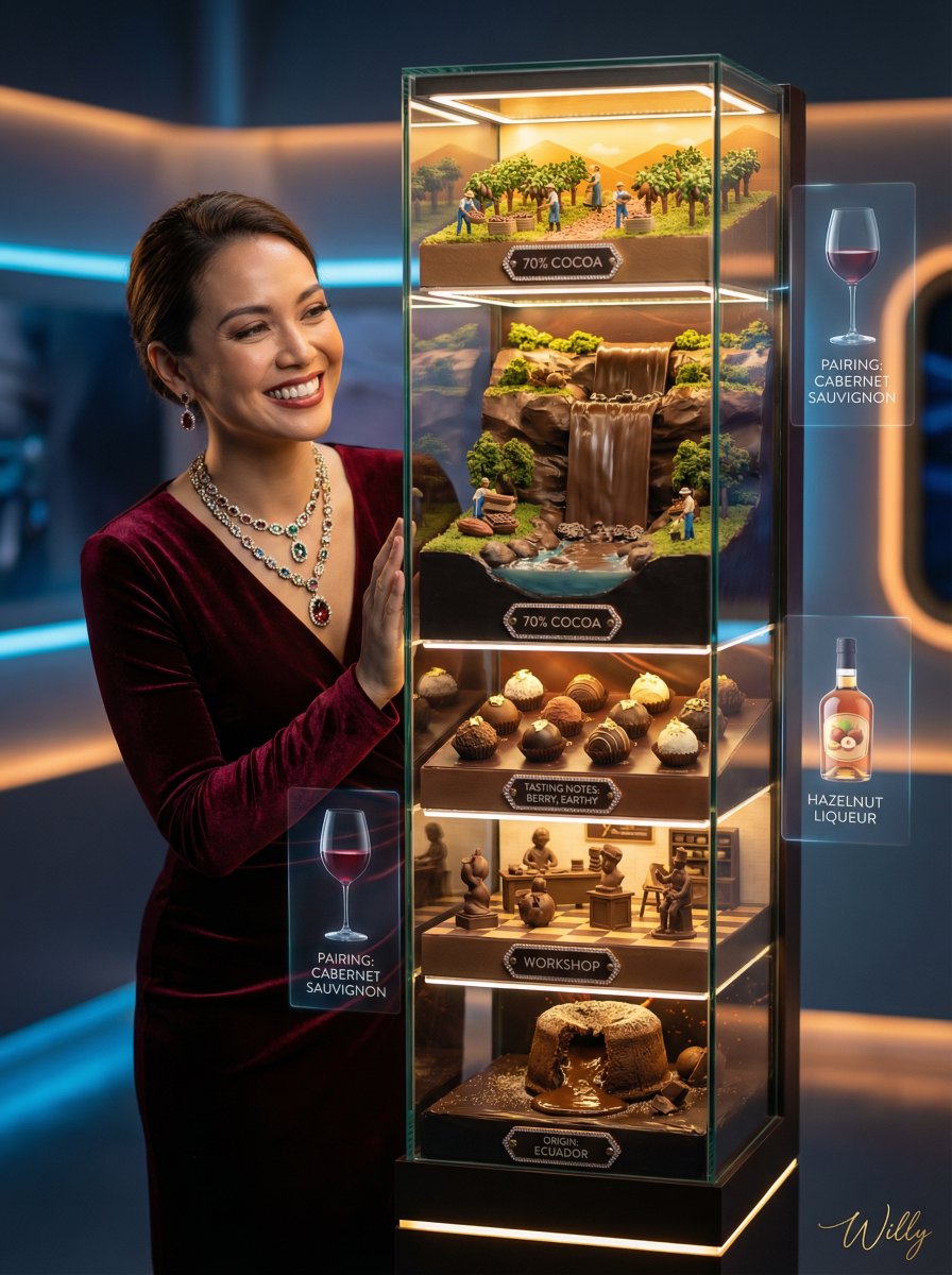 Luxury 3D Chocolate Diorama Advertisement — example 1