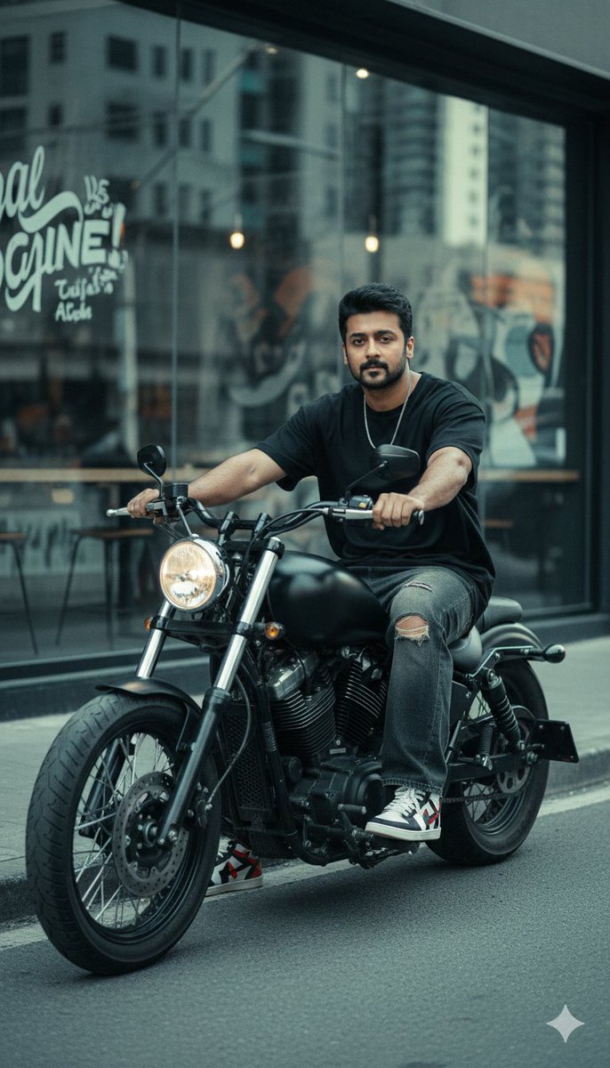 Cinematic Biker Street Style Portrait — example 4