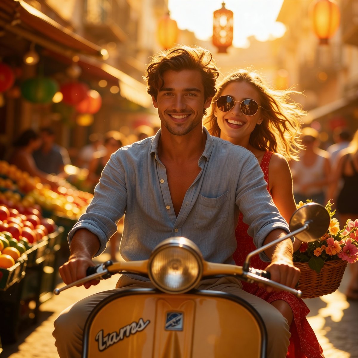 Cinematic Scooter Ride Golden Hour Prompt — example 2