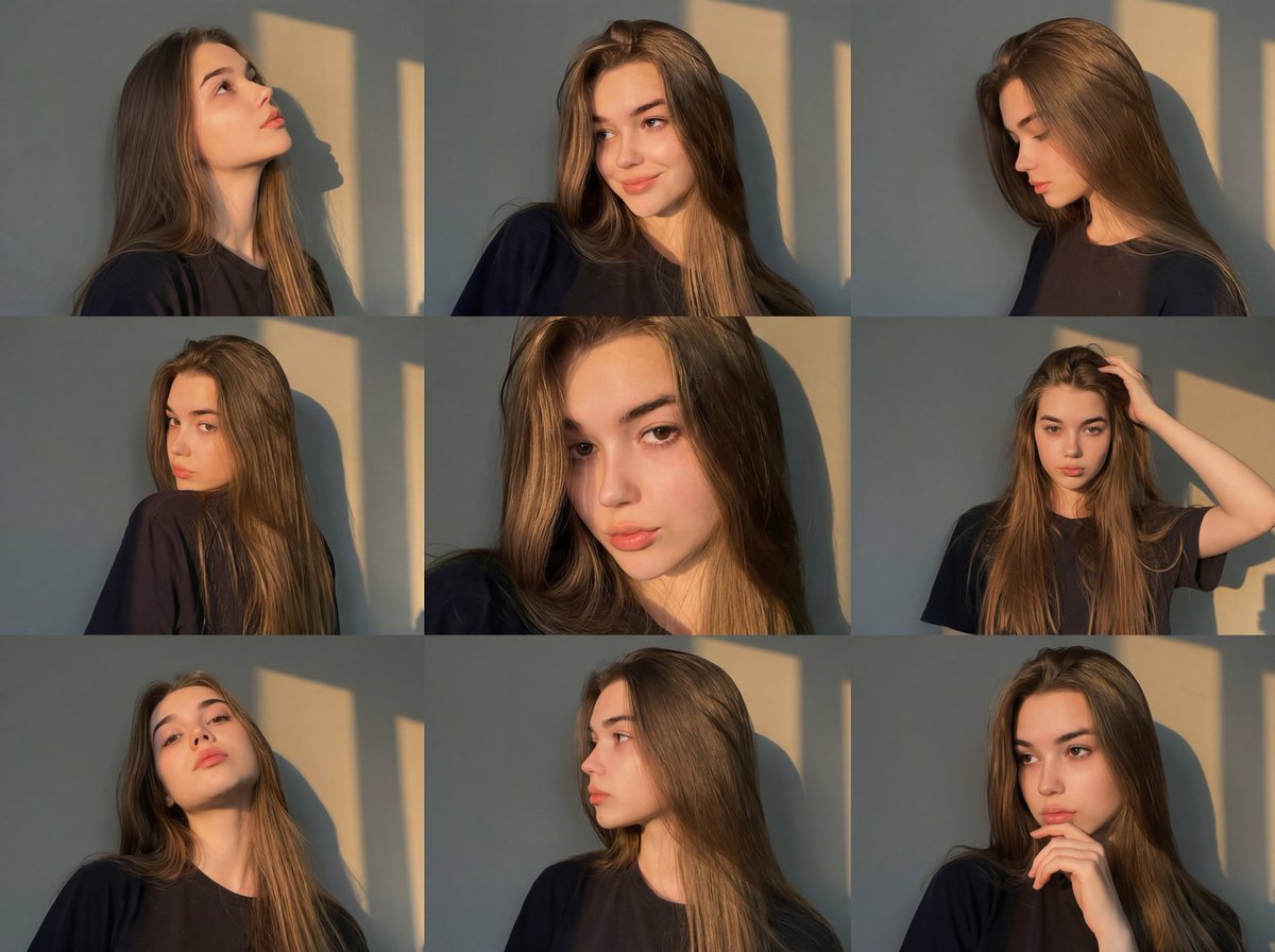 Golden Hour Portrait Collage JSON Prompt — example 1