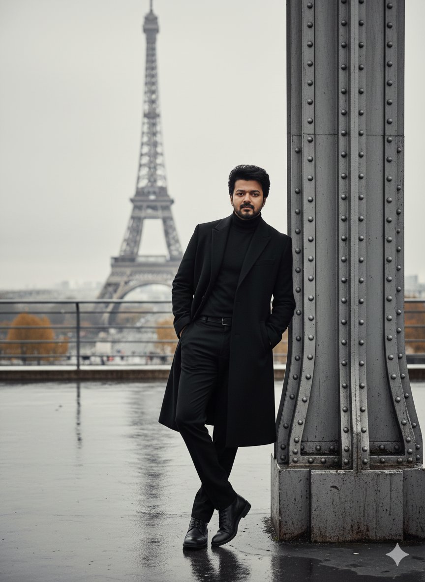 Cinematic Portrait in Rainy Paris — example 1