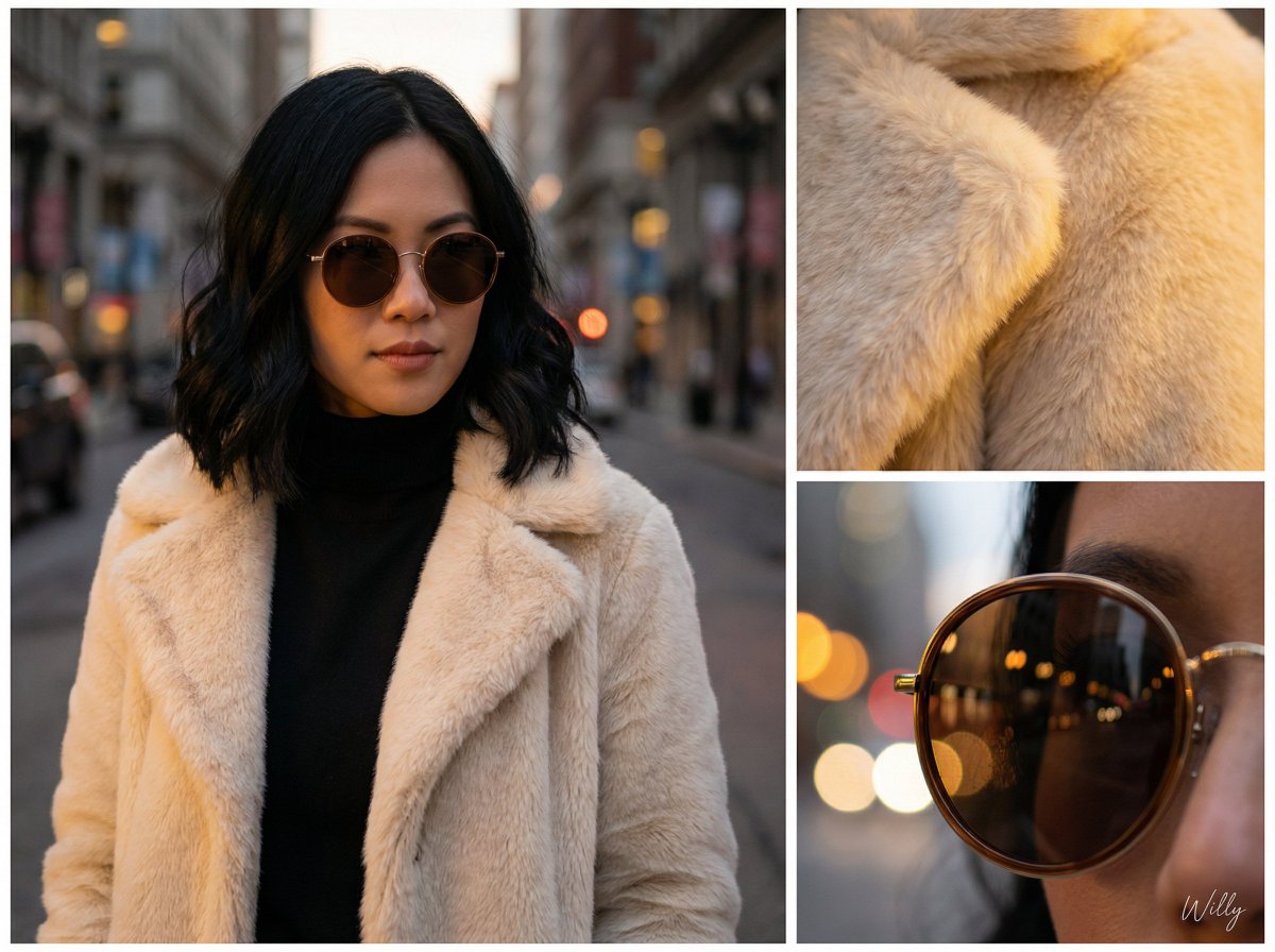Asymmetric Grid Editorial Portrait with Detail Shots — example 1
