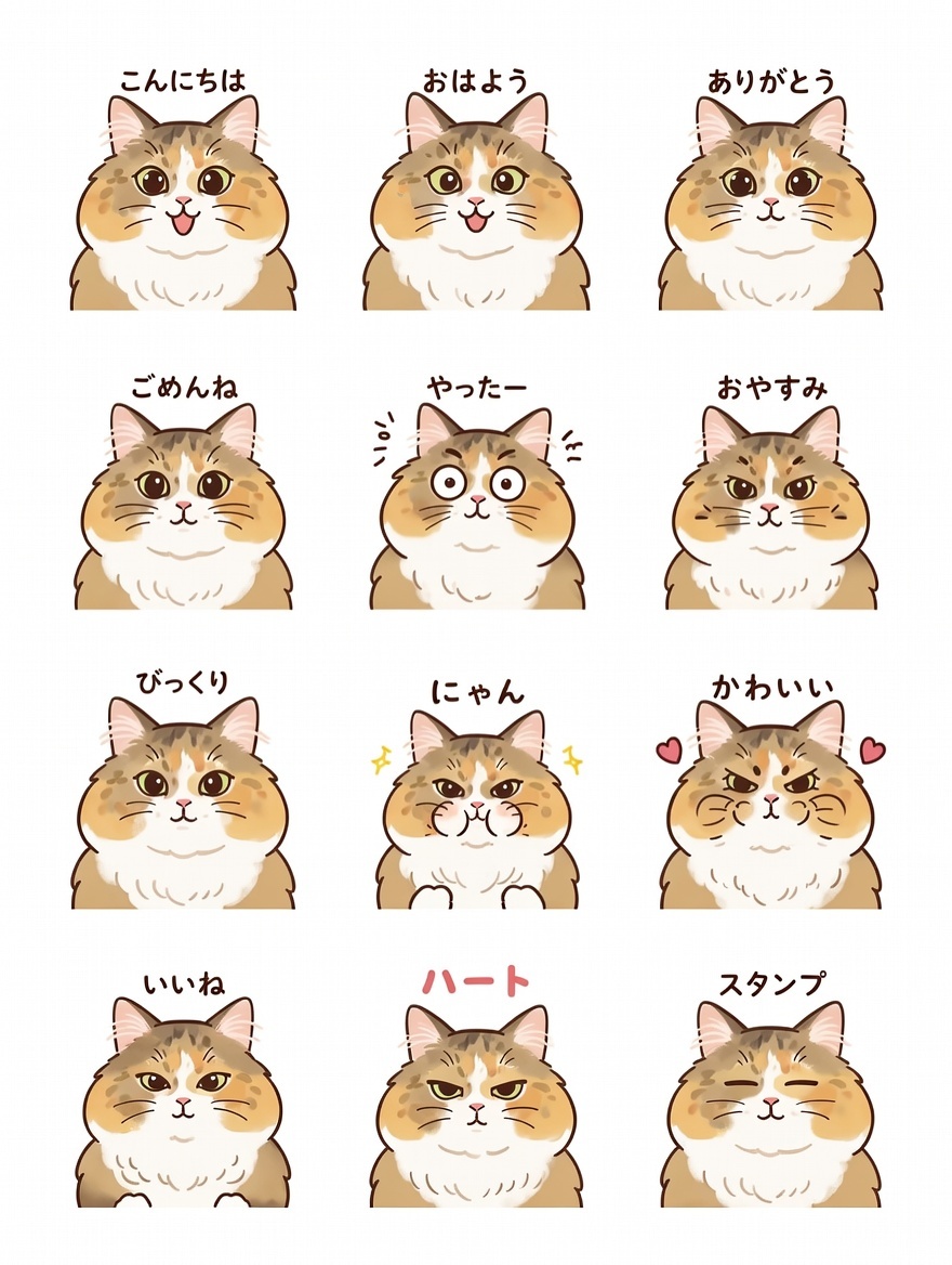 LINE Sticker Sheet Generation Prompt — example 1