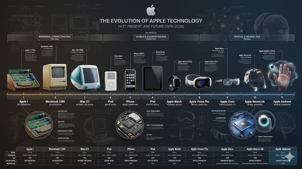 Encyclopedic 3D Infographic Evolution Chart — example 4