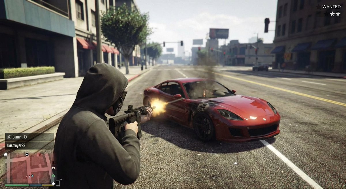 GTA 5 online action scene — example 1