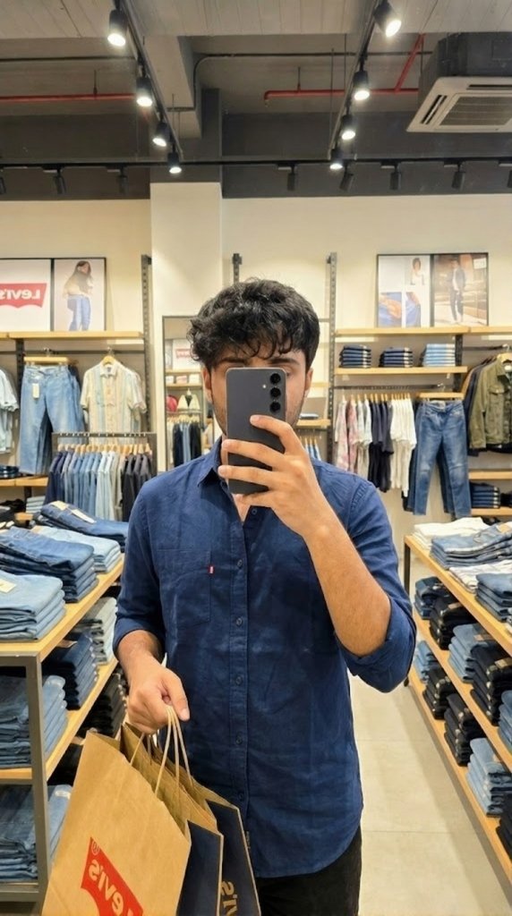 Levi’s shopping mirror selfie edit — example 1