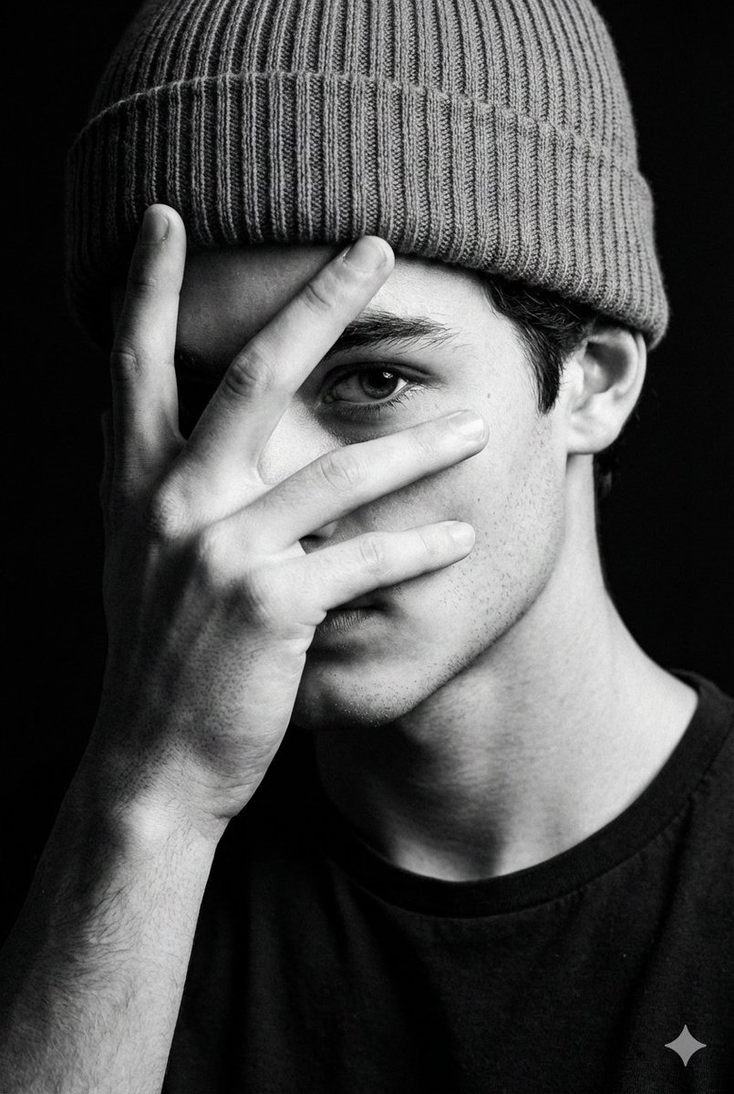 Dramatic Low-Key Monochrome Portrait Prompt — example 1