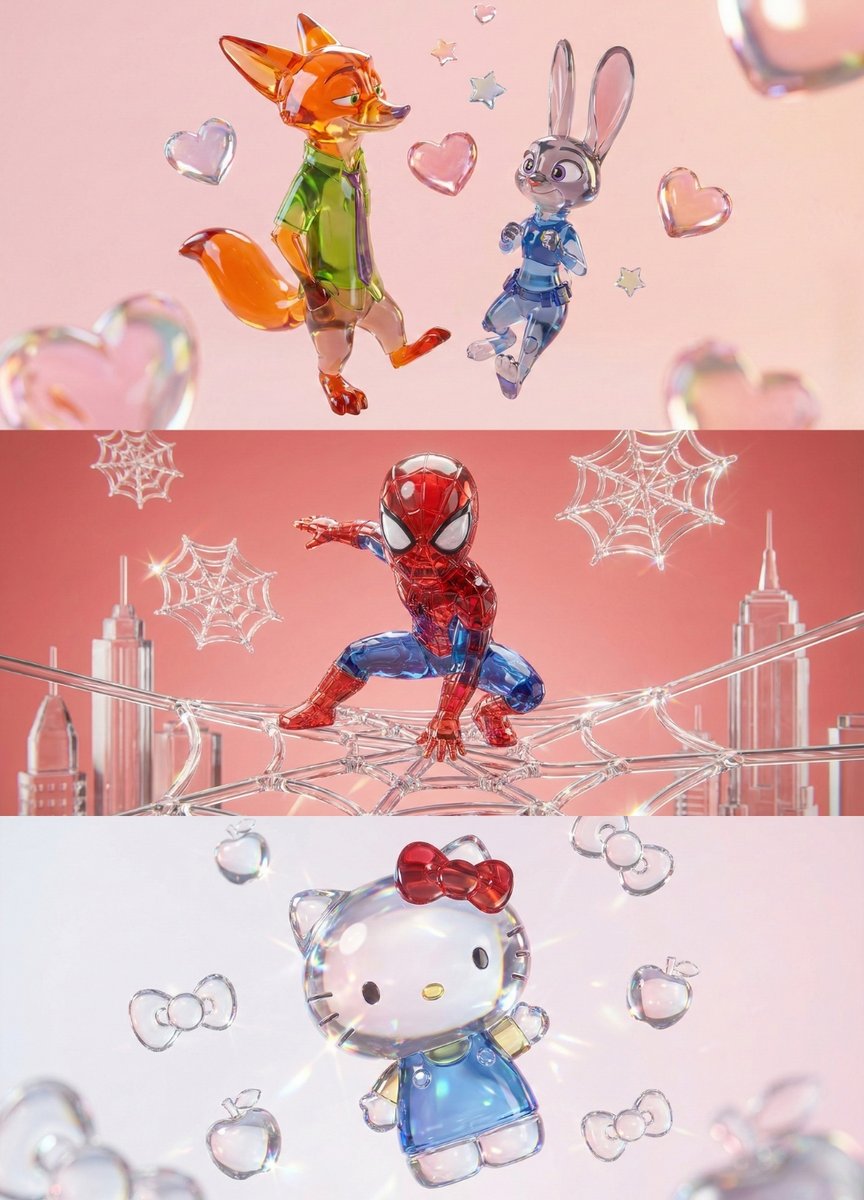 Aesthetic 3D Crystal Figurine Prompt Template — example 1