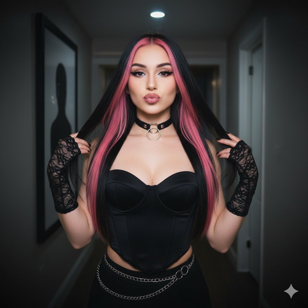Y2K Influencer Flash Photo Portrait — example 1
