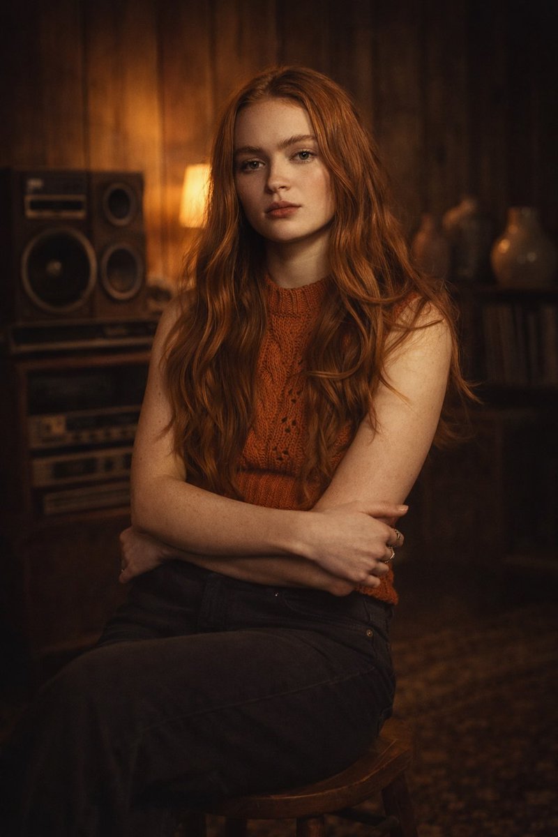 Cinematic Vintage Indoor Portrait from Photo Reference — example 2