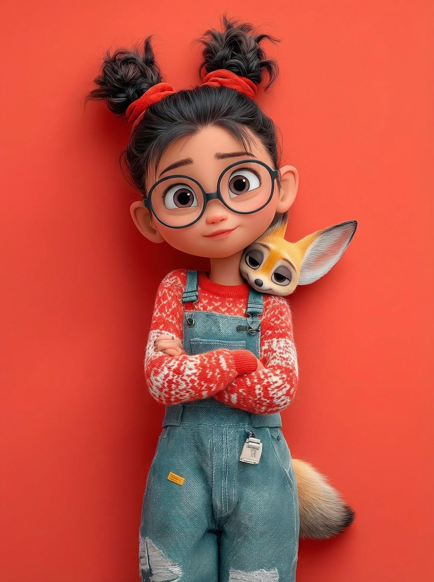 Pixar 3D Character Portrait with Fennec Fox — example 1