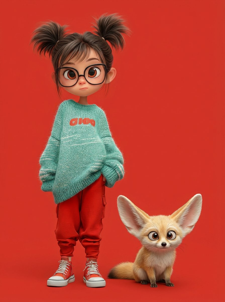 Pixar 3D Character Portrait with Fennec Fox — example 2