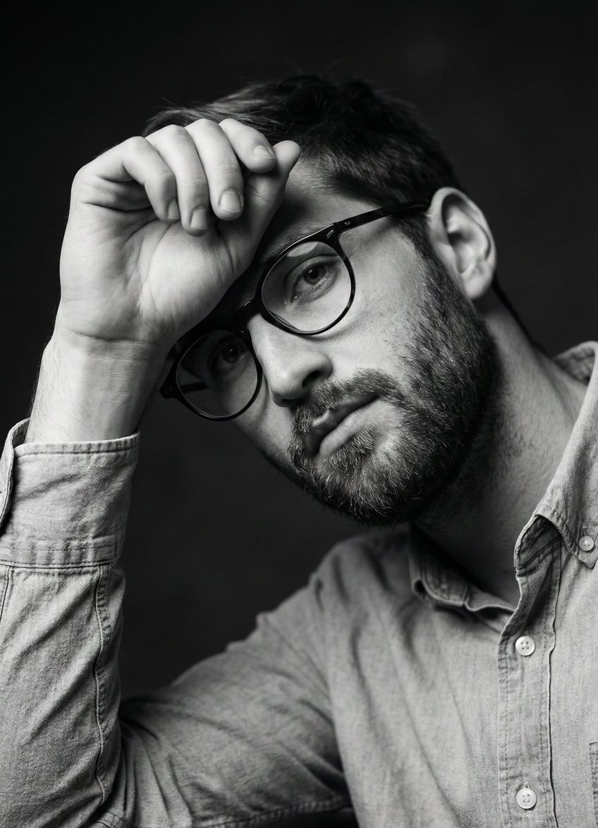 High-Contrast Black and White Portrait Prompt — example 3
