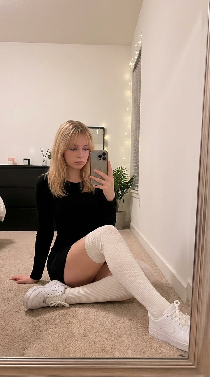 Candid Mirror Selfie in Soft Aesthetic Bedroom — example 1
