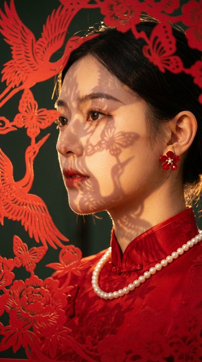 High-End Commercial Portrait with New Chinese Aesthetic — example 1