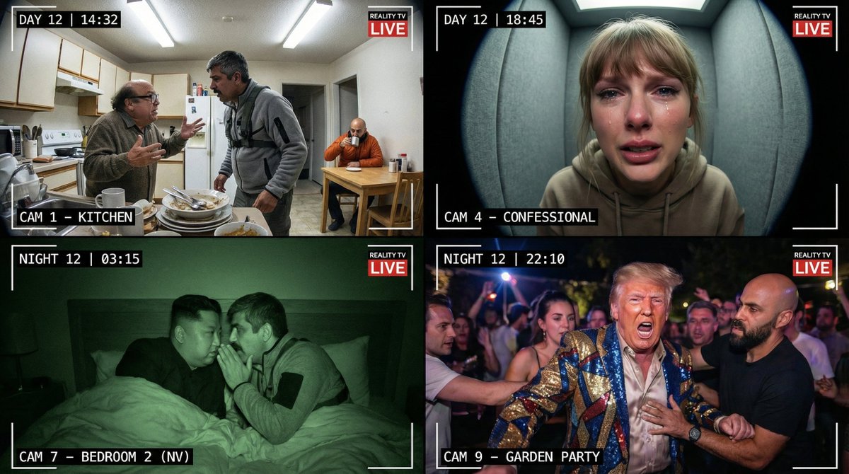 Raw Reality TV Broadcast Screenshots (2x2 Grid) — example 1