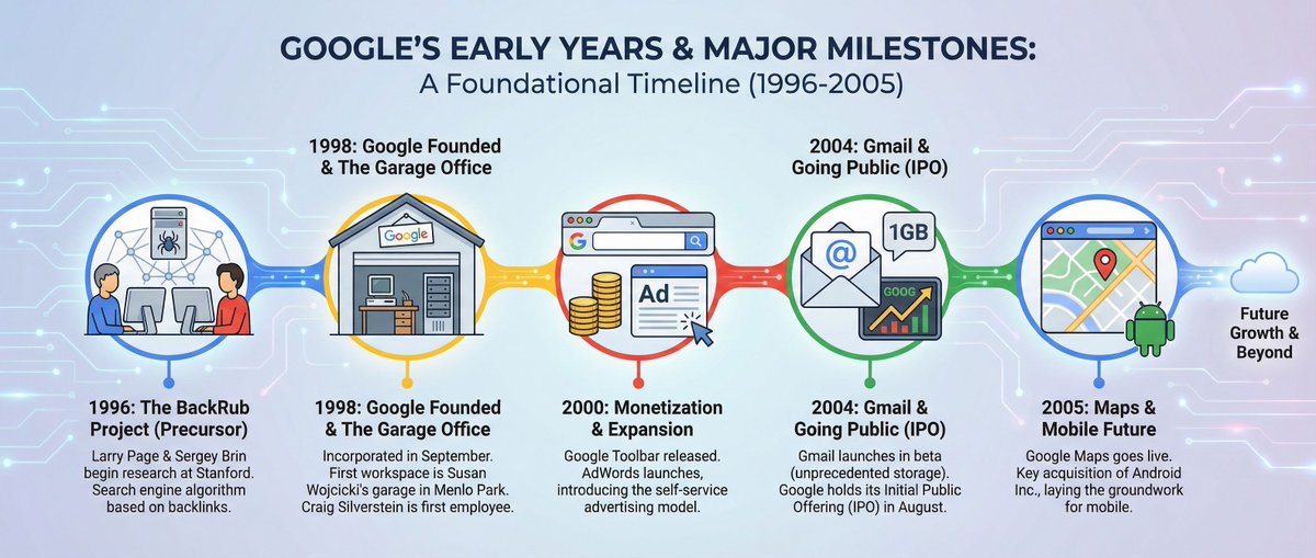 Infographic about Google’s early years — example 1