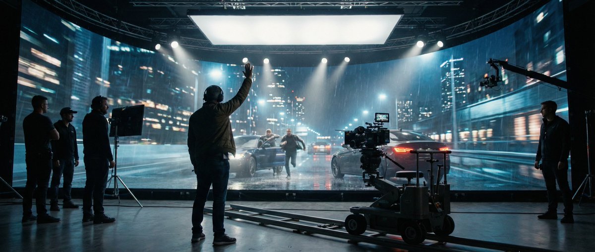 Cinematic Studio Shot of a Soccer Commercial Set — example 2