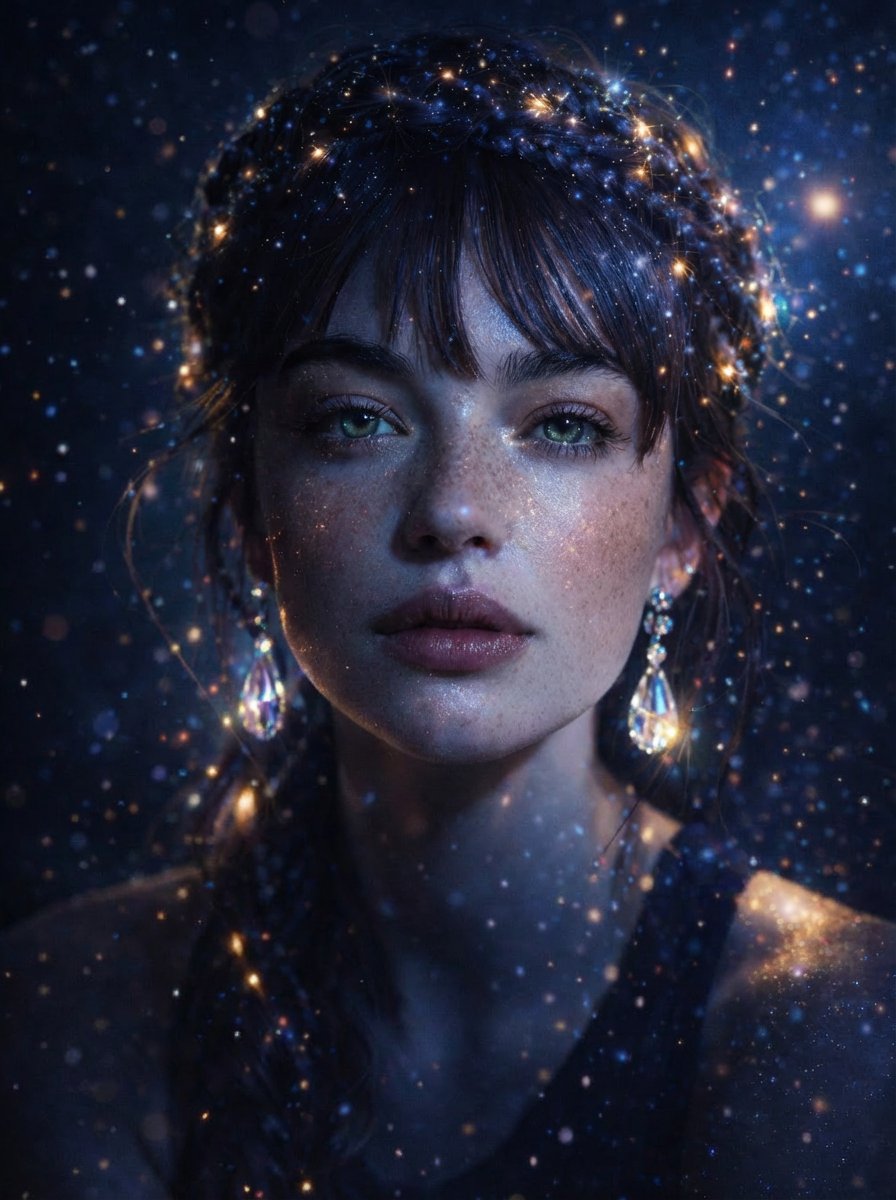 Magical Cinematic Portrait with Bioluminescent Light — example 1