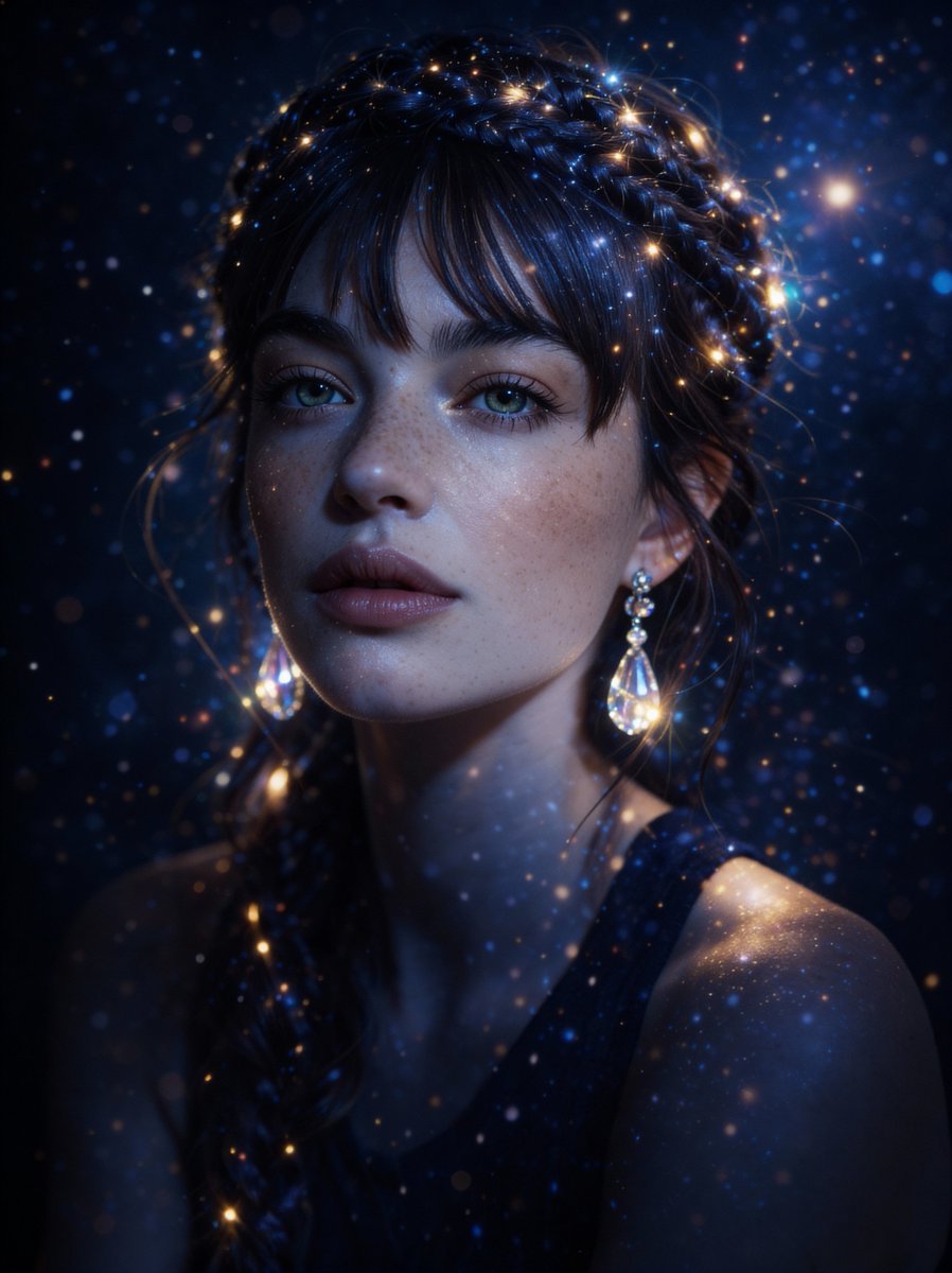 Magical Cinematic Portrait with Bioluminescent Light — example 2