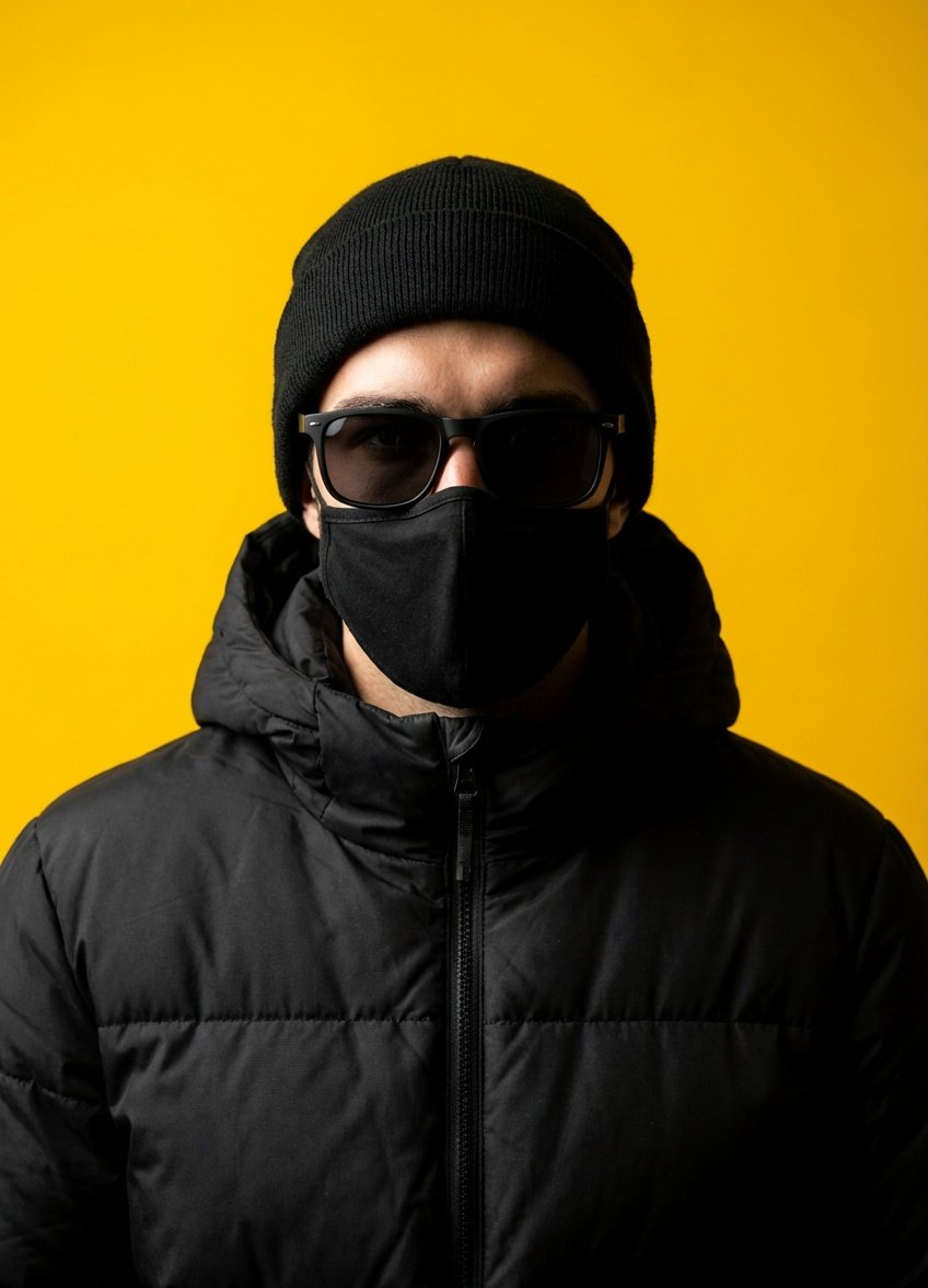 Minimalist Studio Portrait with High Contrast — example 1