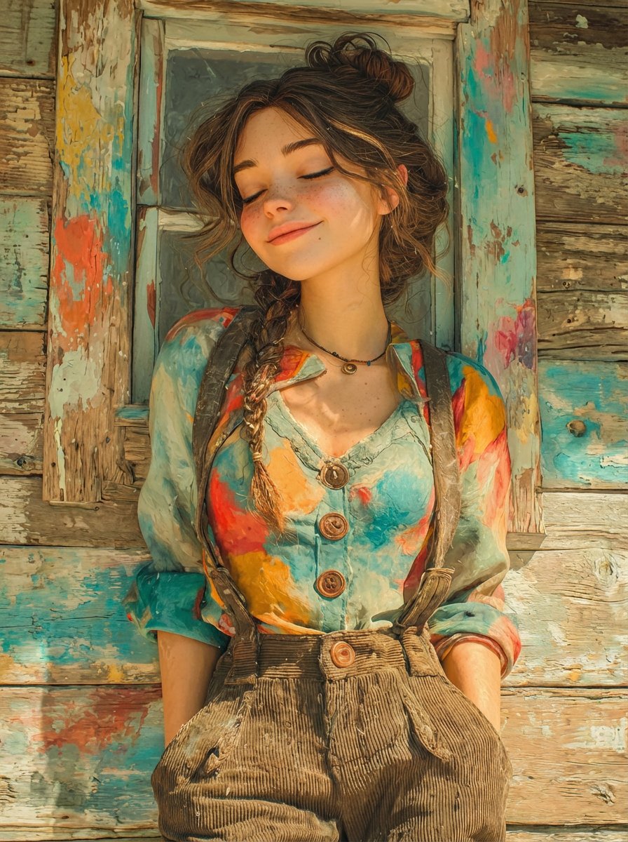 Dual Prompts: Painterly Portrait and Pixar-Style 3D Character — example 1