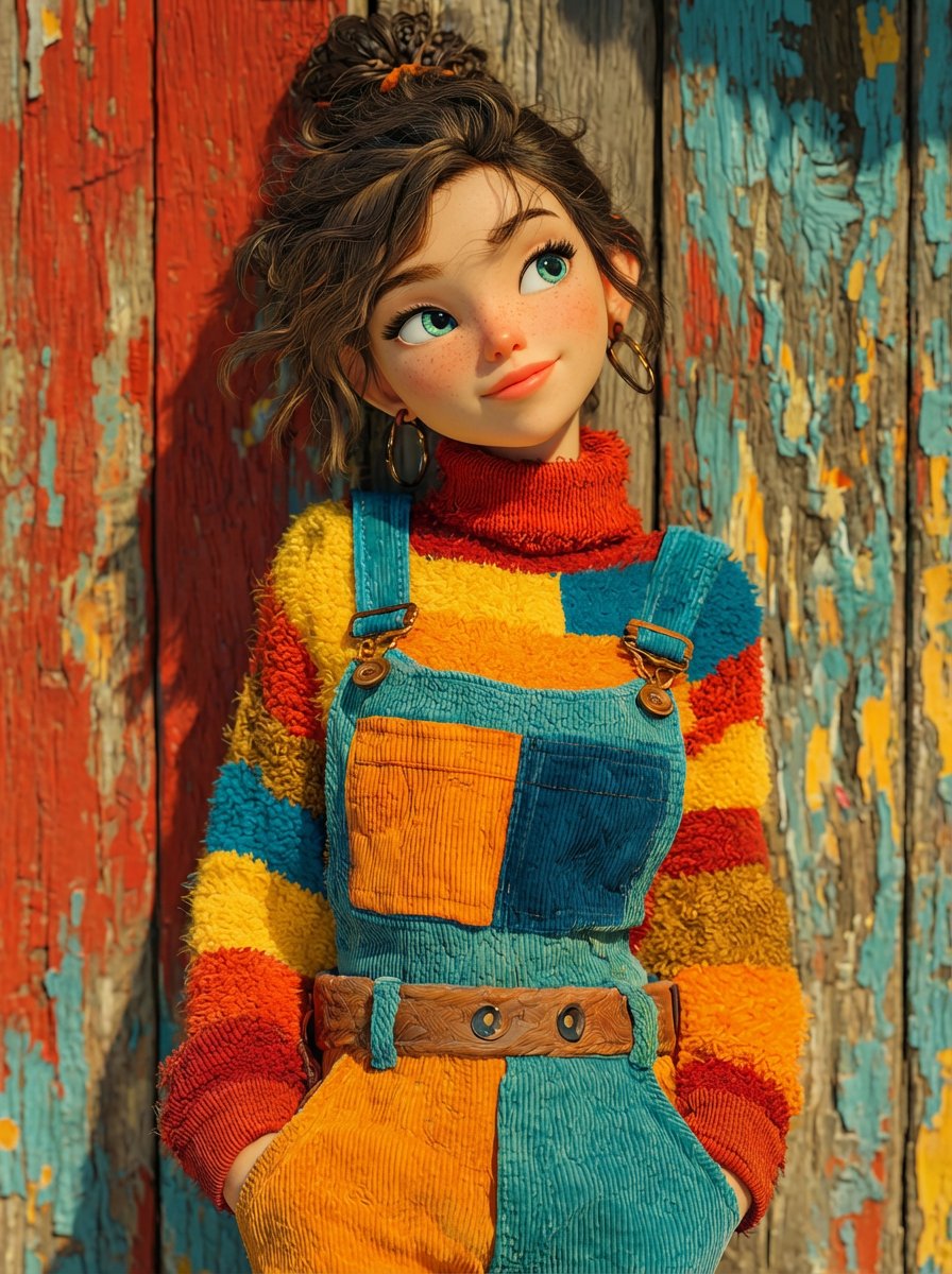 Dual Prompts: Painterly Portrait and Pixar-Style 3D Character — example 2