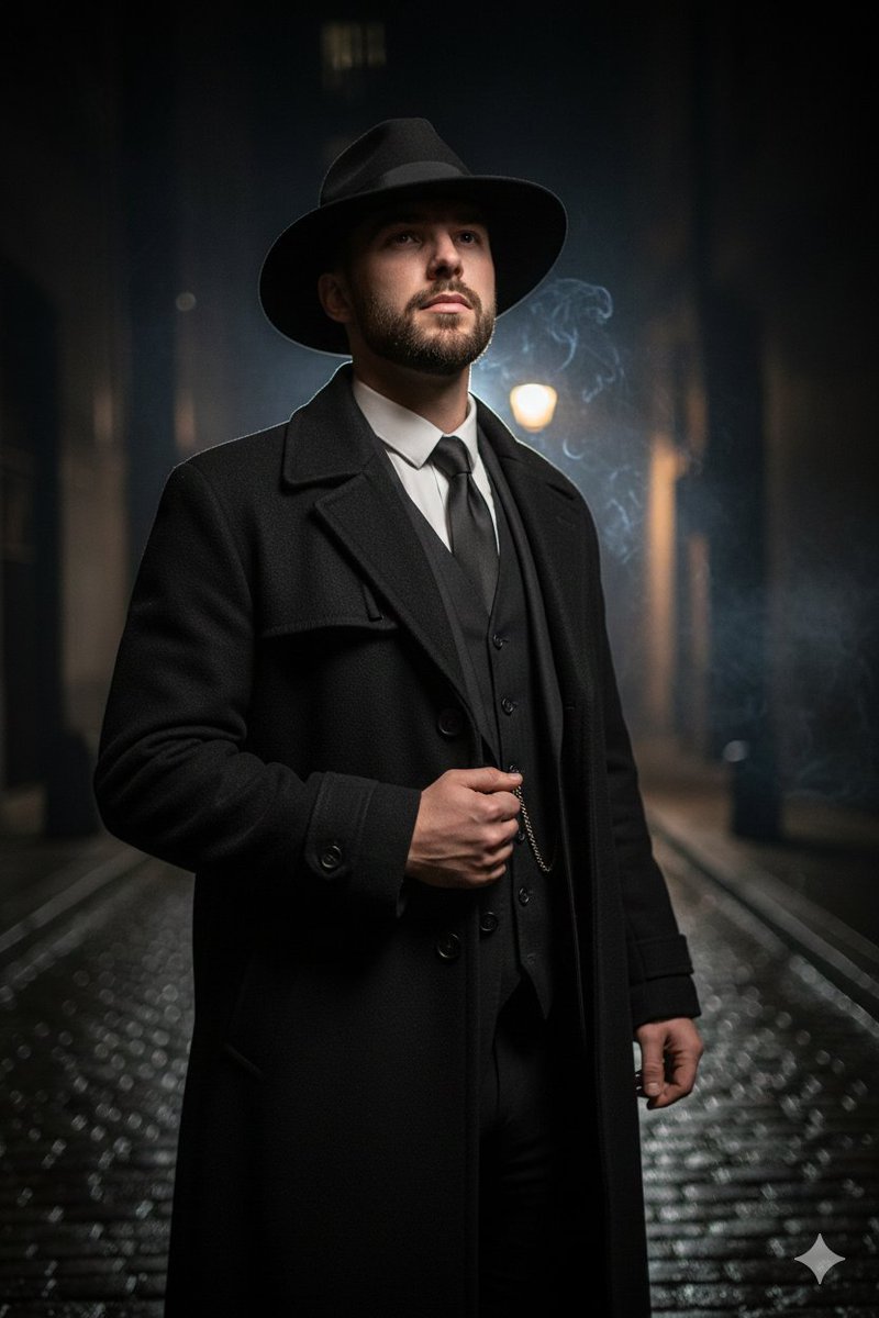 1920s Noir Gangster Portrait Prompt with Face Influence — example 1