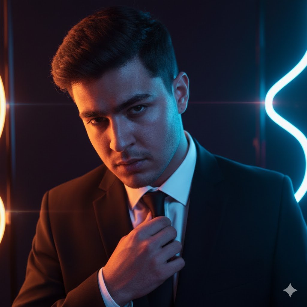 Futuristic Noir Cinematic Portrait — example 1