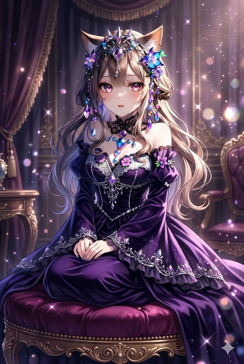 Anime-style seated portrait from face image — example 1