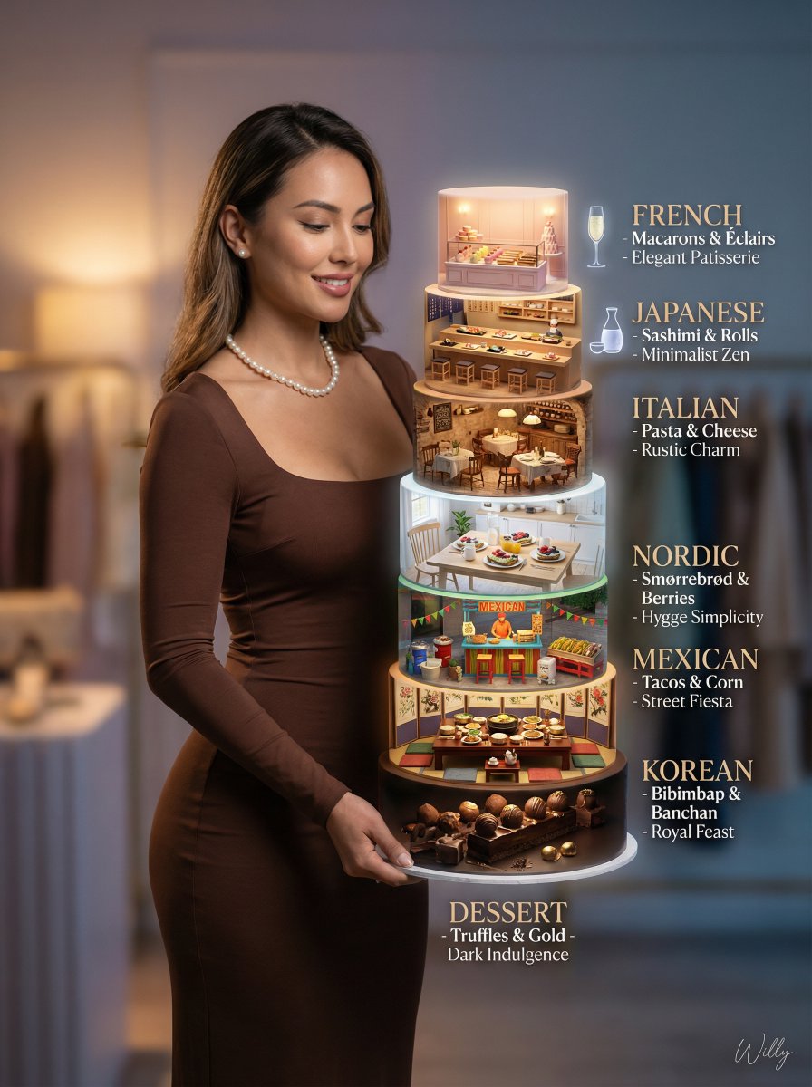 Gourmet Cake Editorial Hero Prompt — example 1