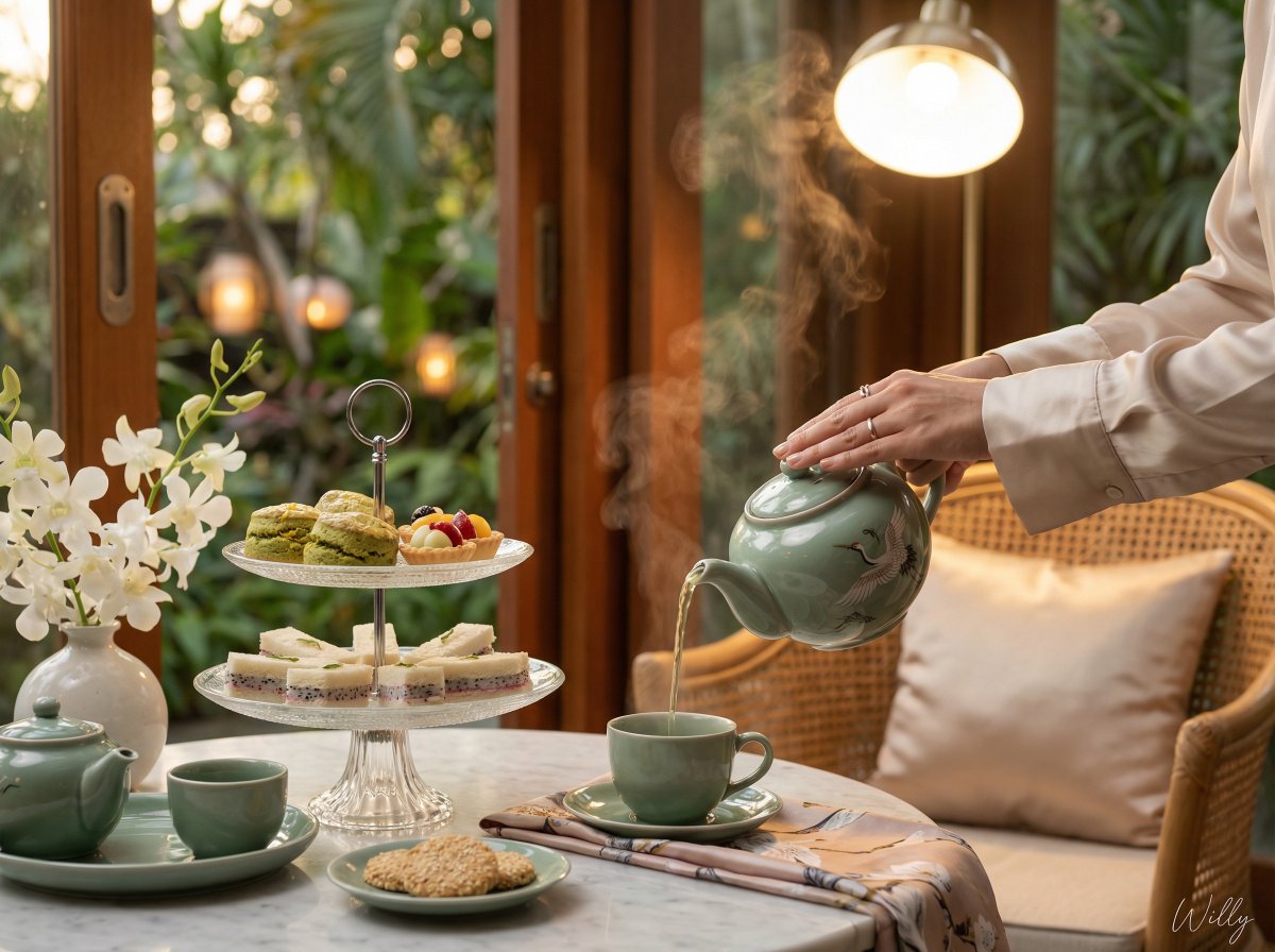 Photorealistic Vietnamese Afternoon Tea Scene — example 1