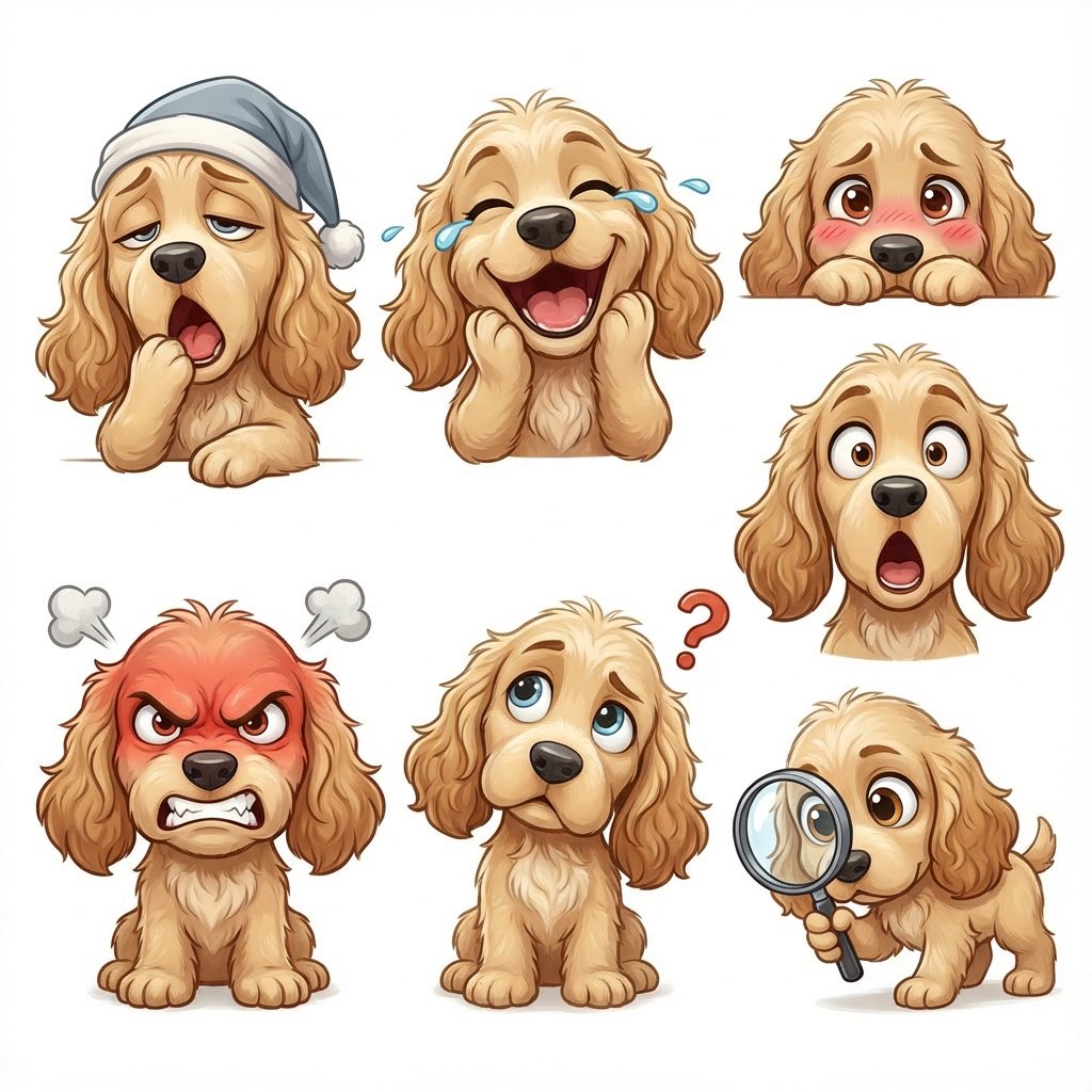 Kid-Friendly Emotion Illustrations (Cartoon Dog) — example 1