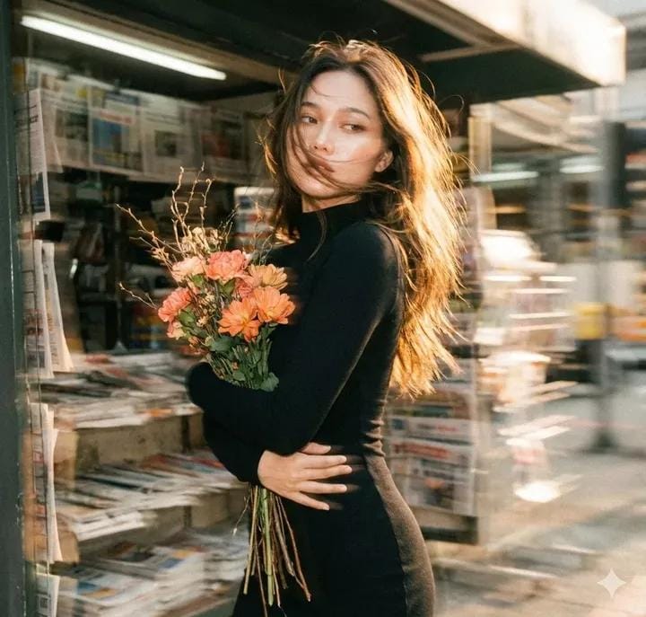 Vintage Film Aesthetic Portrait with Motion Blur — example 1