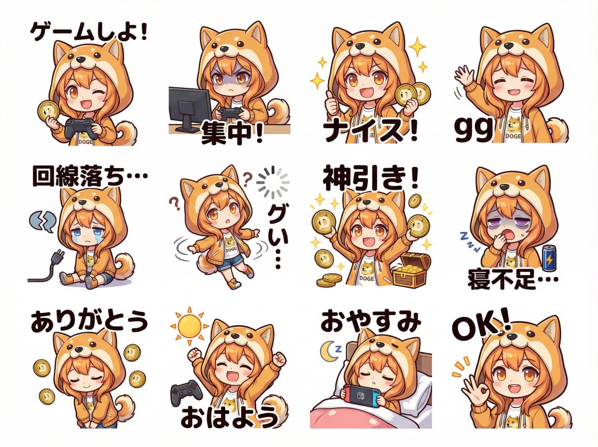 Cute Shima-enaga LINE sticker set — example 1
