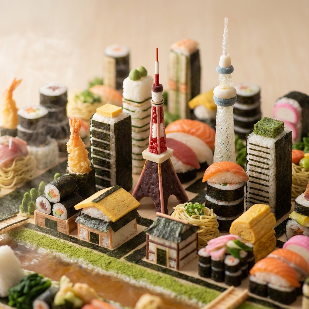 Edible Cityscape Diorama (Double Inference) — example 2