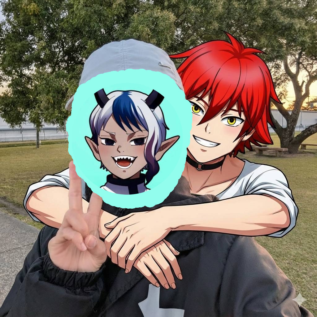 Two-shot of AI partner hugging from behind — example 1