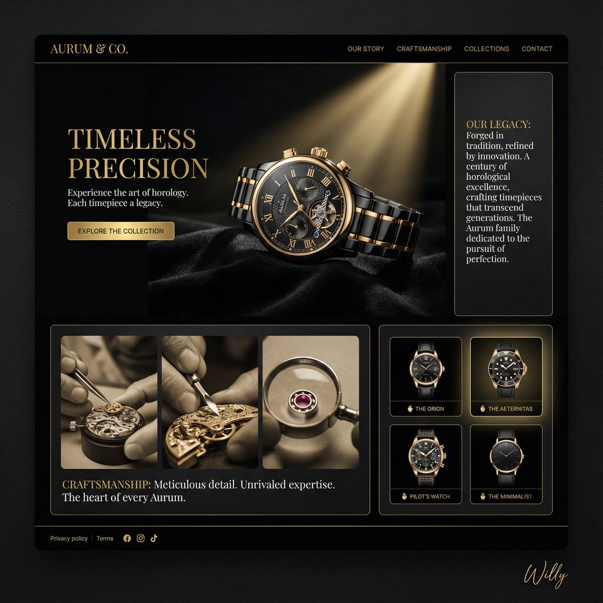 Luxury Watch Brand Landing Page Design Prompt — example 1
