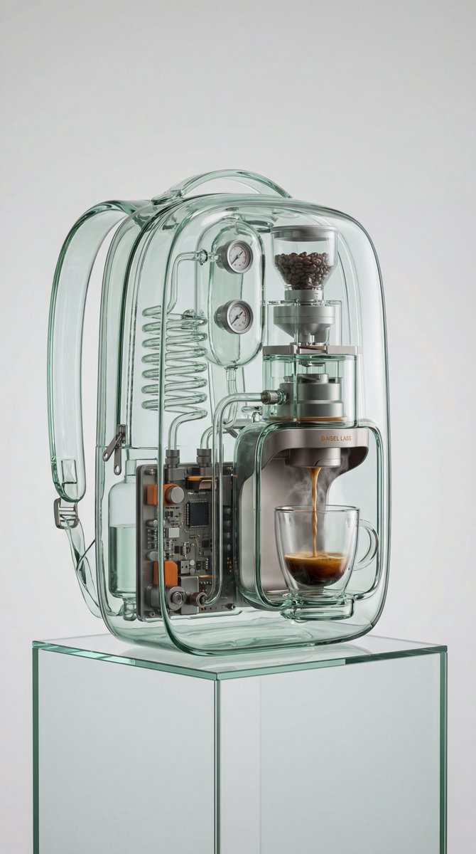 Recontextualized Backpack Espresso Machine Concept Prompt — example 1