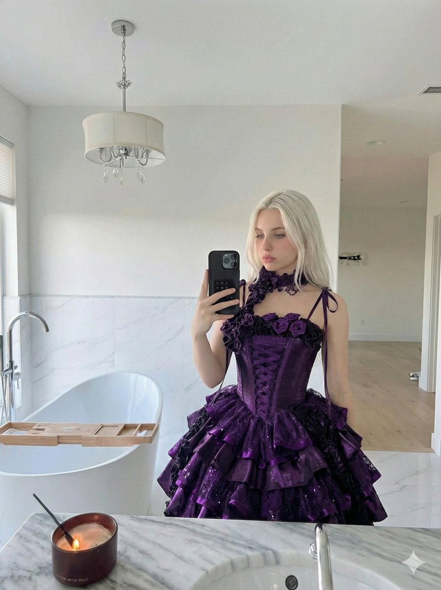 Gothic Lolita Mirror Selfie Prompt — example 1
