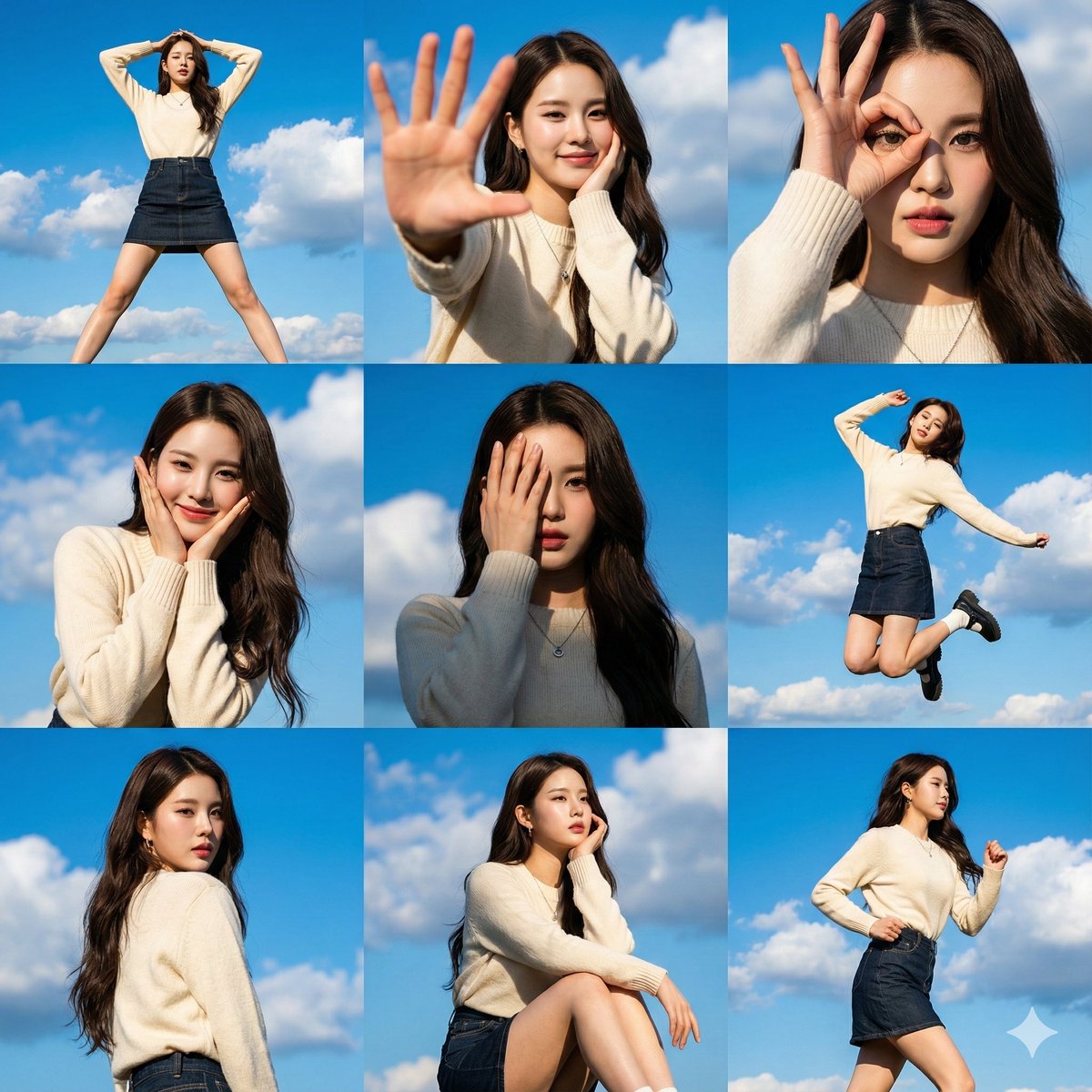 High-Resolution 3x3 Grid Photo Collage for Female Travel Photography — example 2