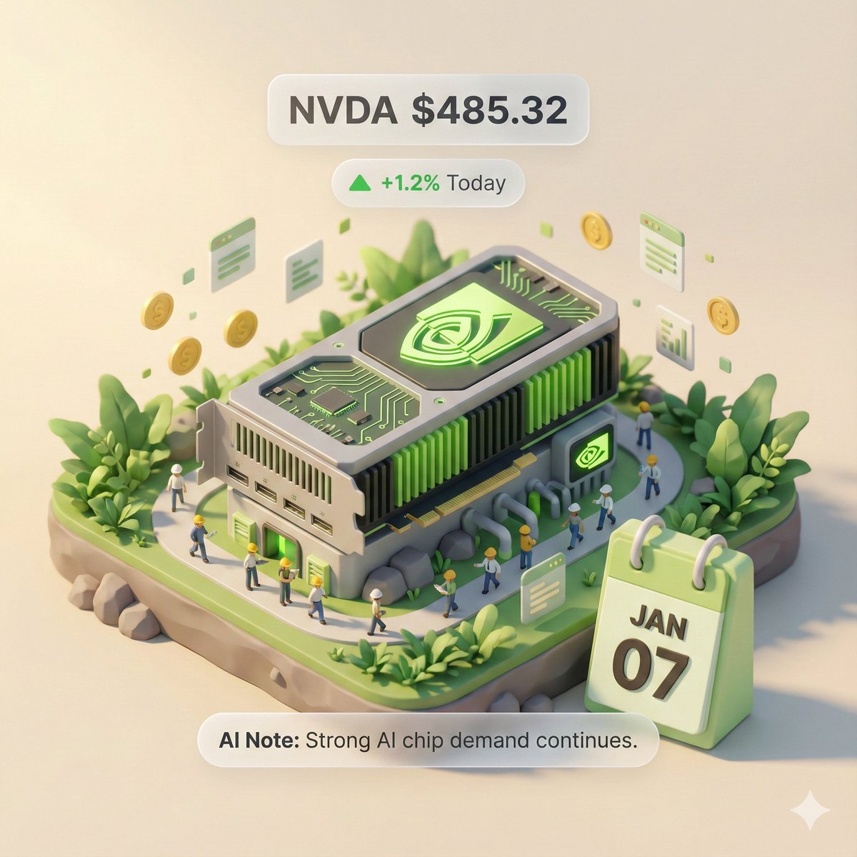 Autonomous Financial Artist Prompt for 3D Stock Visualization — example 1