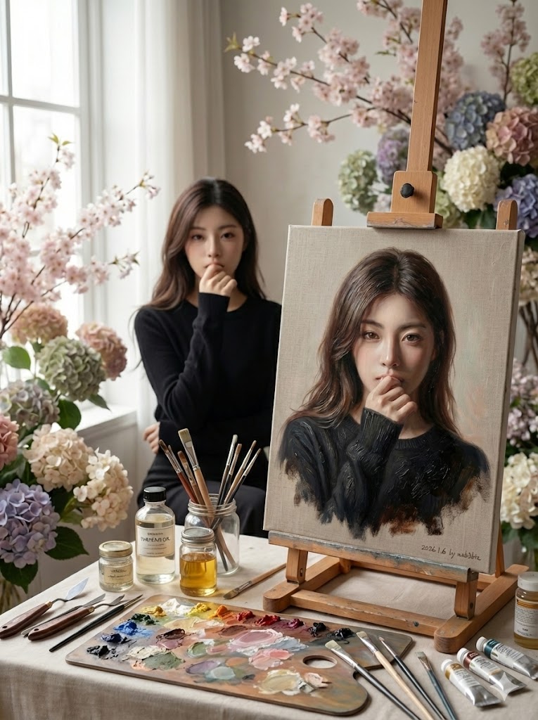 Masterful Realistic Oil Painting of a Live Model — example 3