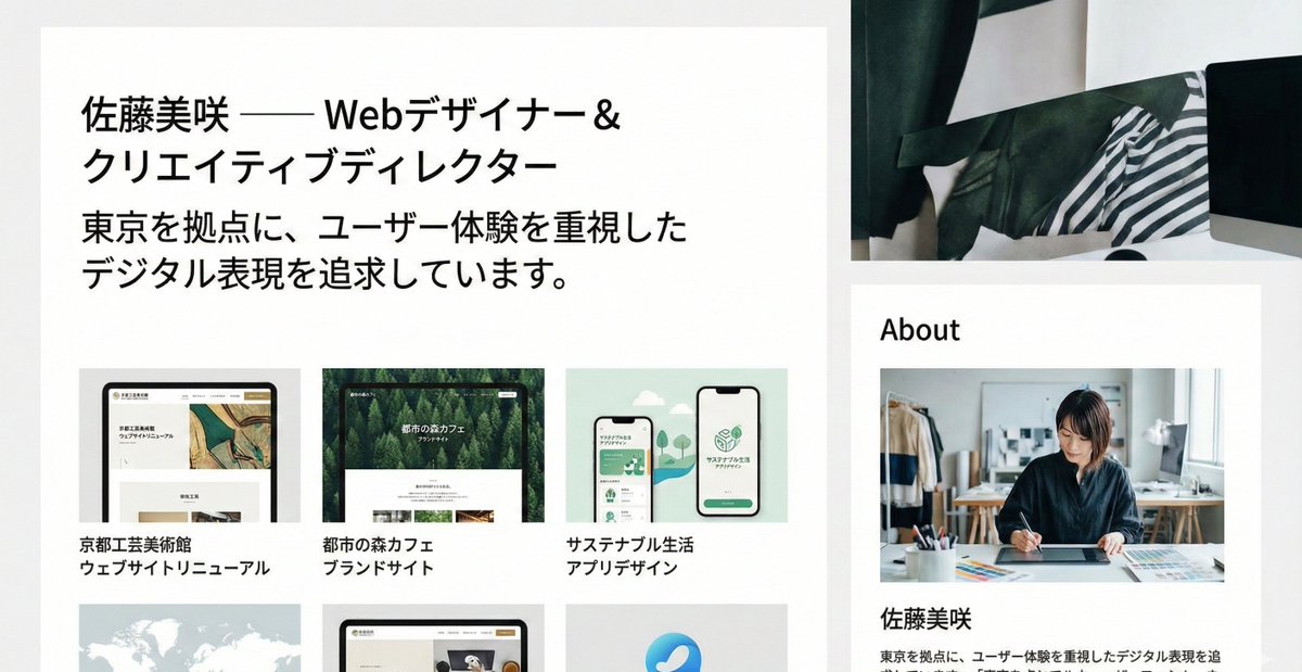 Portfolio image for a fictional web designer — example 1