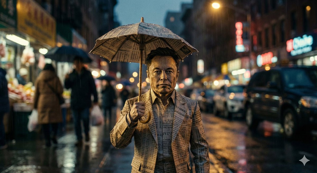 Cinematic Still-Life of Paper Celebrity Figure in Rain — example 3