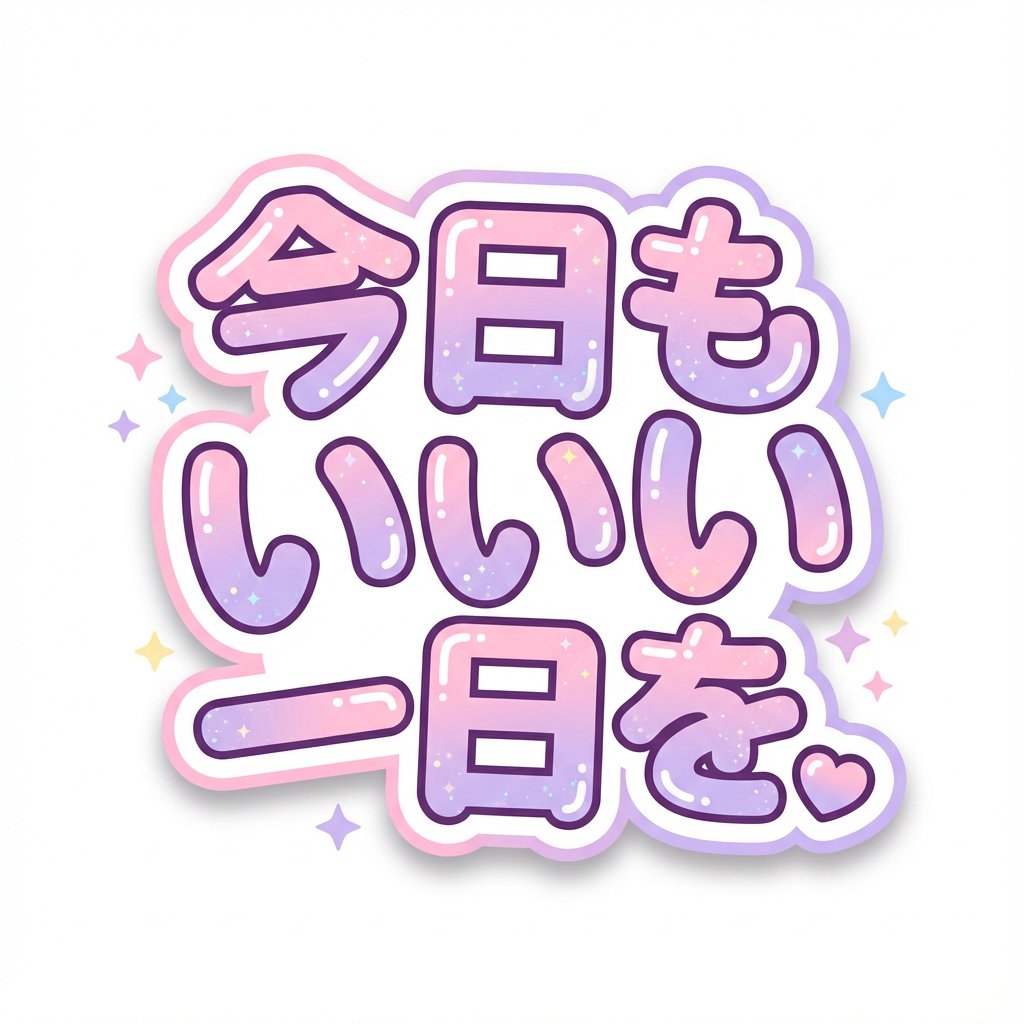 Kawaii Japanese Anime-Style POP Typography Sticker — example 1